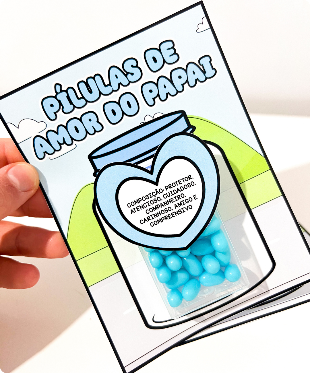 Lembrancinha de Dia dos Pais para imprimir — amostra 6: Prepare uma lembrancinha afetiva com um cartão em PDF para imprimir…