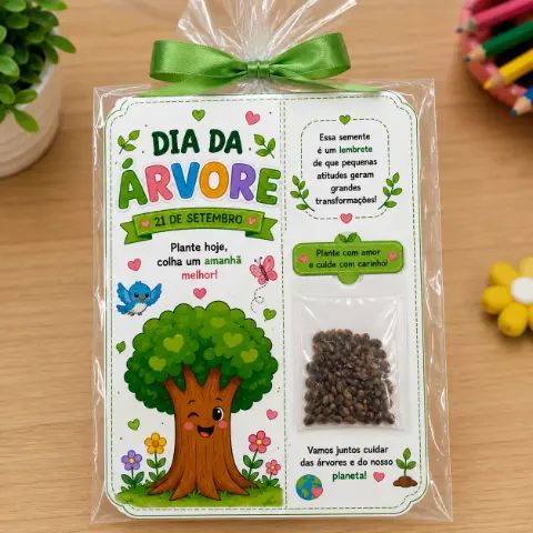 Lembrancinha Dia da Árvore em PDF | Mimo com Sementes — capa do material