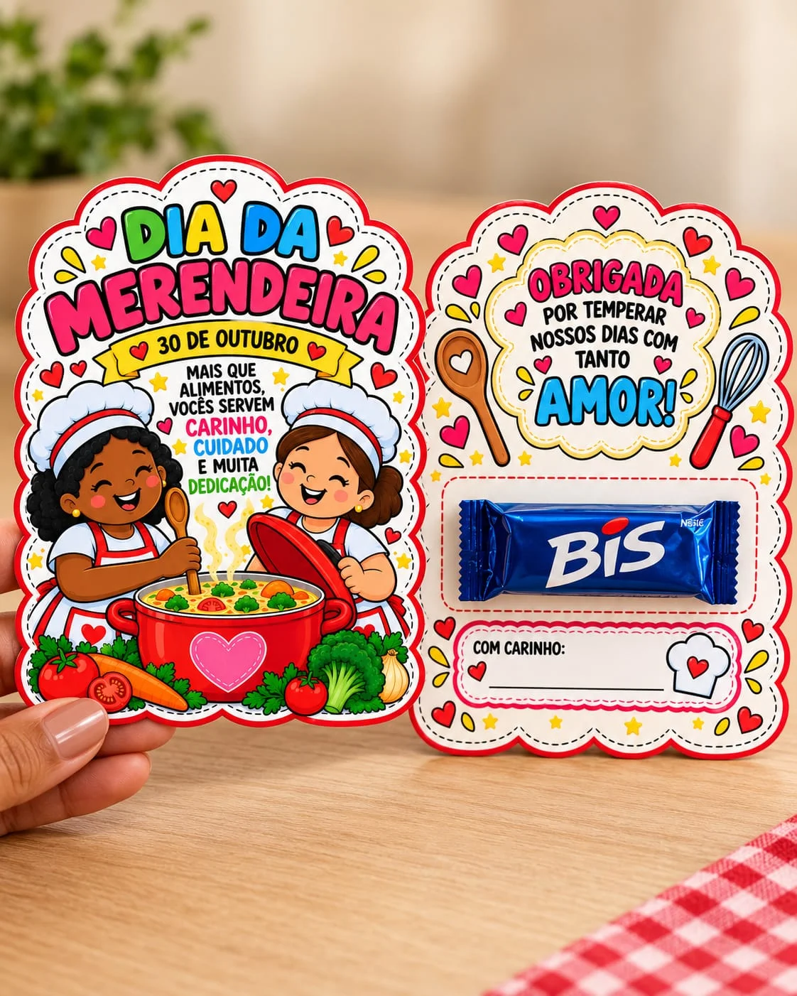 Lembrancinha Dia da Merendeira Escolar Painel PDF — Datas comemorativas para Educação Infantil: Kit Dia da Merendeira com…