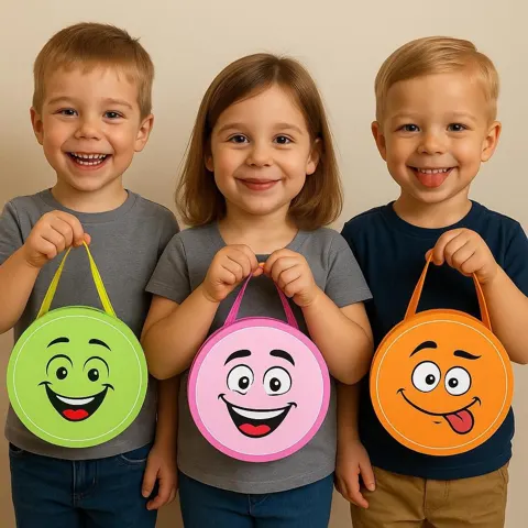 Lembrancinha dia das crianças bolsa rostinhos felizes — capa do material