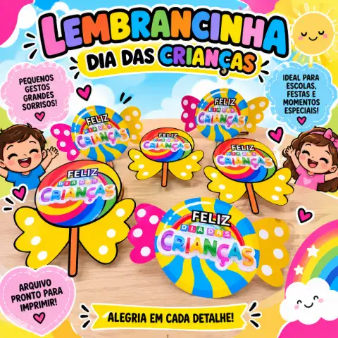 Lembrancinha Dia das Crianças – Lembrancinha Escolar — capa do material