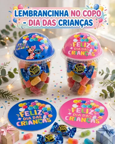Lembrancinha Dia das Crianças - Tag para Copo Porta balas — capa do material
