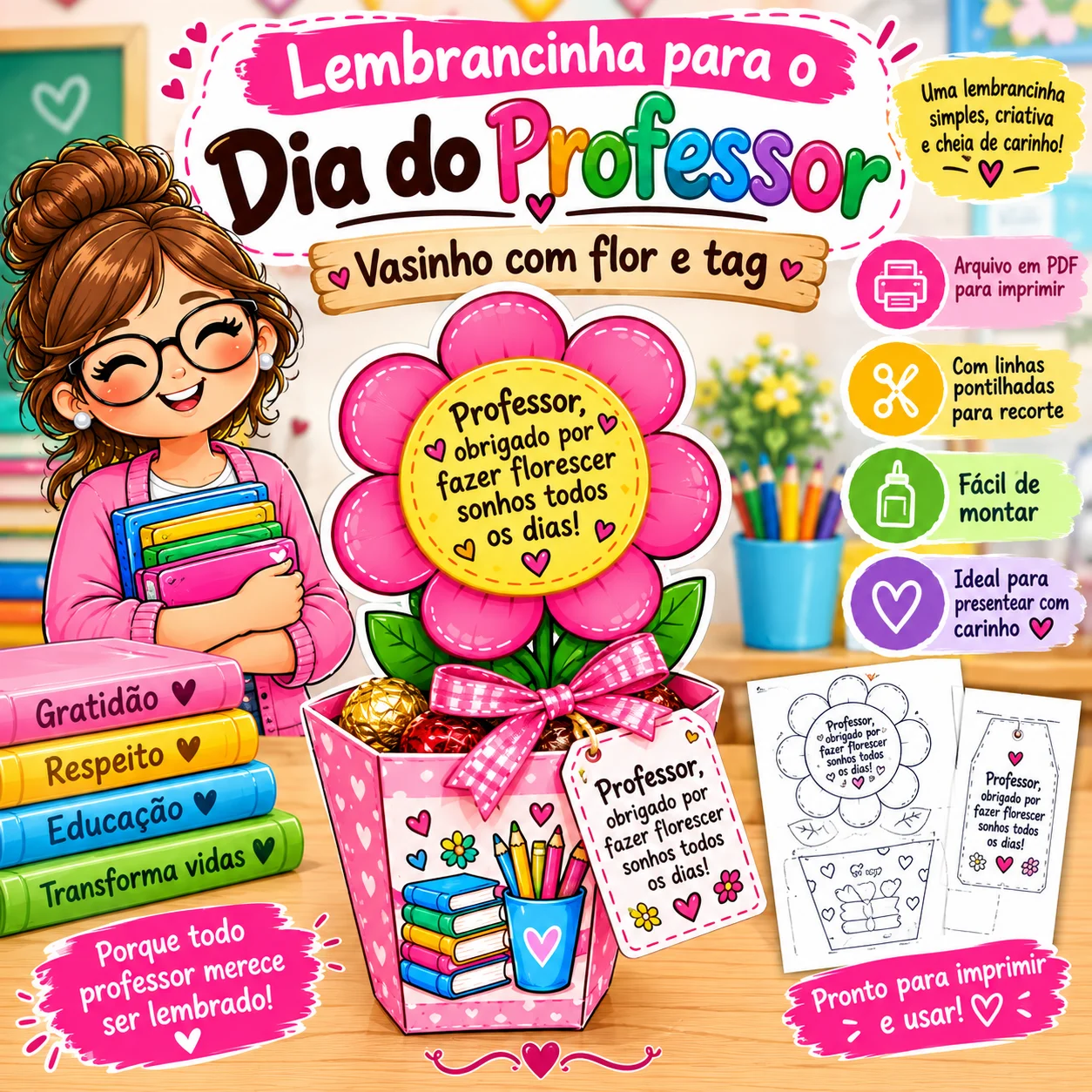 🌷 LEMBRANCINHA DIA DO PROFESSOR – VASINHO COM FLOR — capa do material