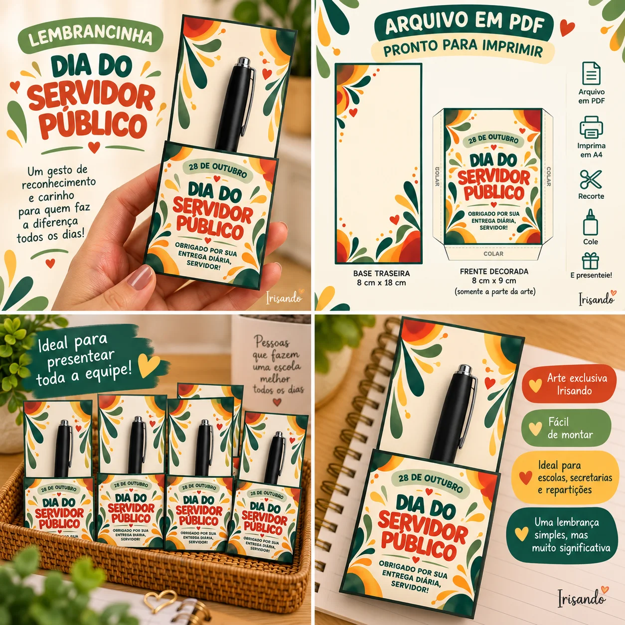 Lembrancinha Dia do Servidor Público | Porta-Caneta — amostra 2: Lembrancinha porta-caneta para o Dia do Servidor Público