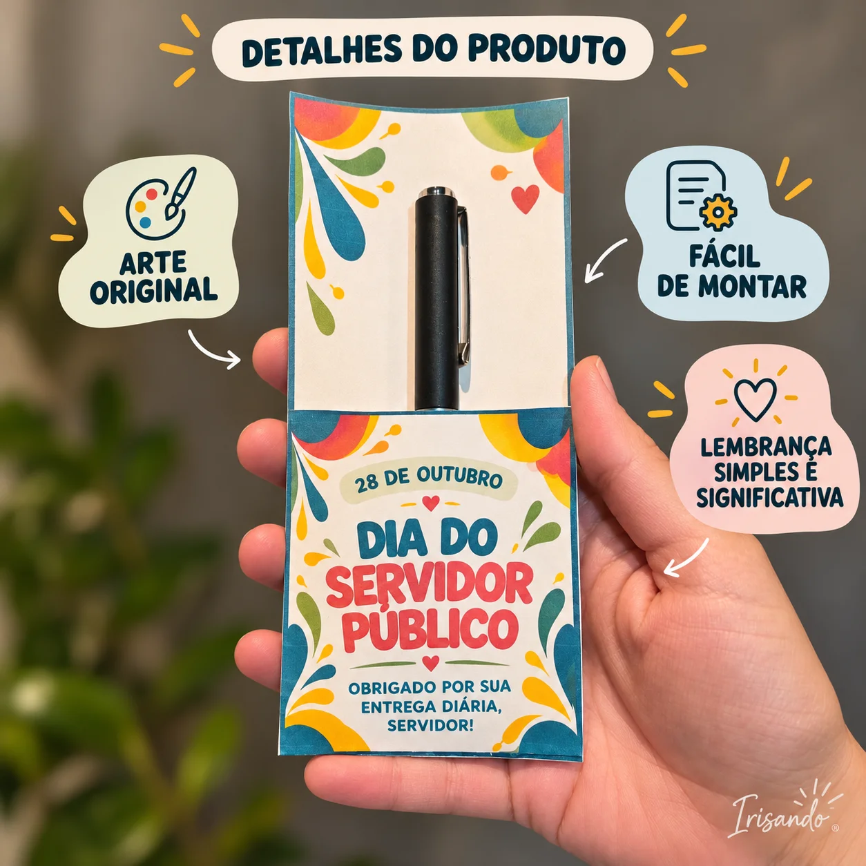 Lembrancinha Dia do Servidor Público | Porta-Caneta — amostra 3: Lembrancinha porta-caneta para o Dia do Servidor Público