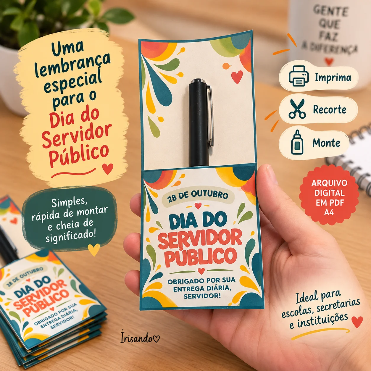 Lembrancinha Dia do Servidor Público | Porta-Caneta — Datas comemorativas para Todas as séries: Lembrancinha porta-caneta…