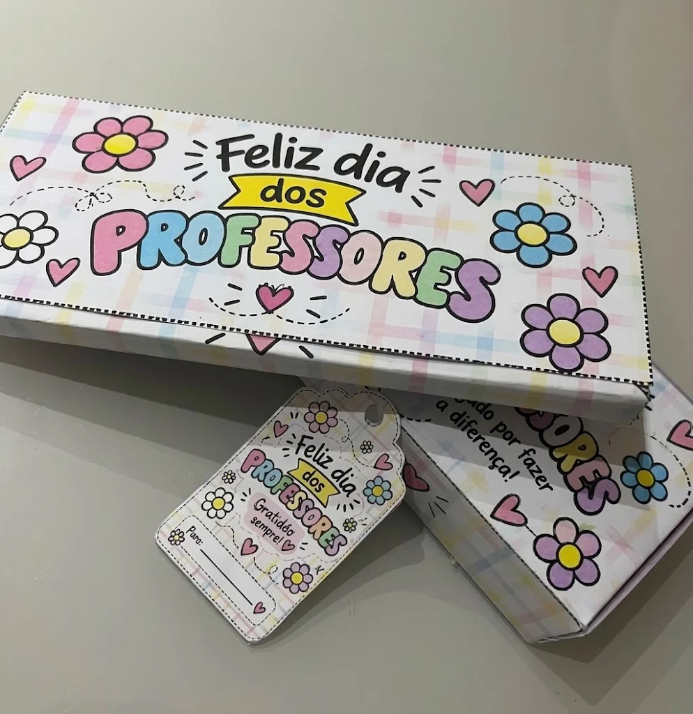 Lembrancinha Dia dos Professores | Caixinhas para Chocolate + Tag — amostra 1: Coleção Mimo de Professor