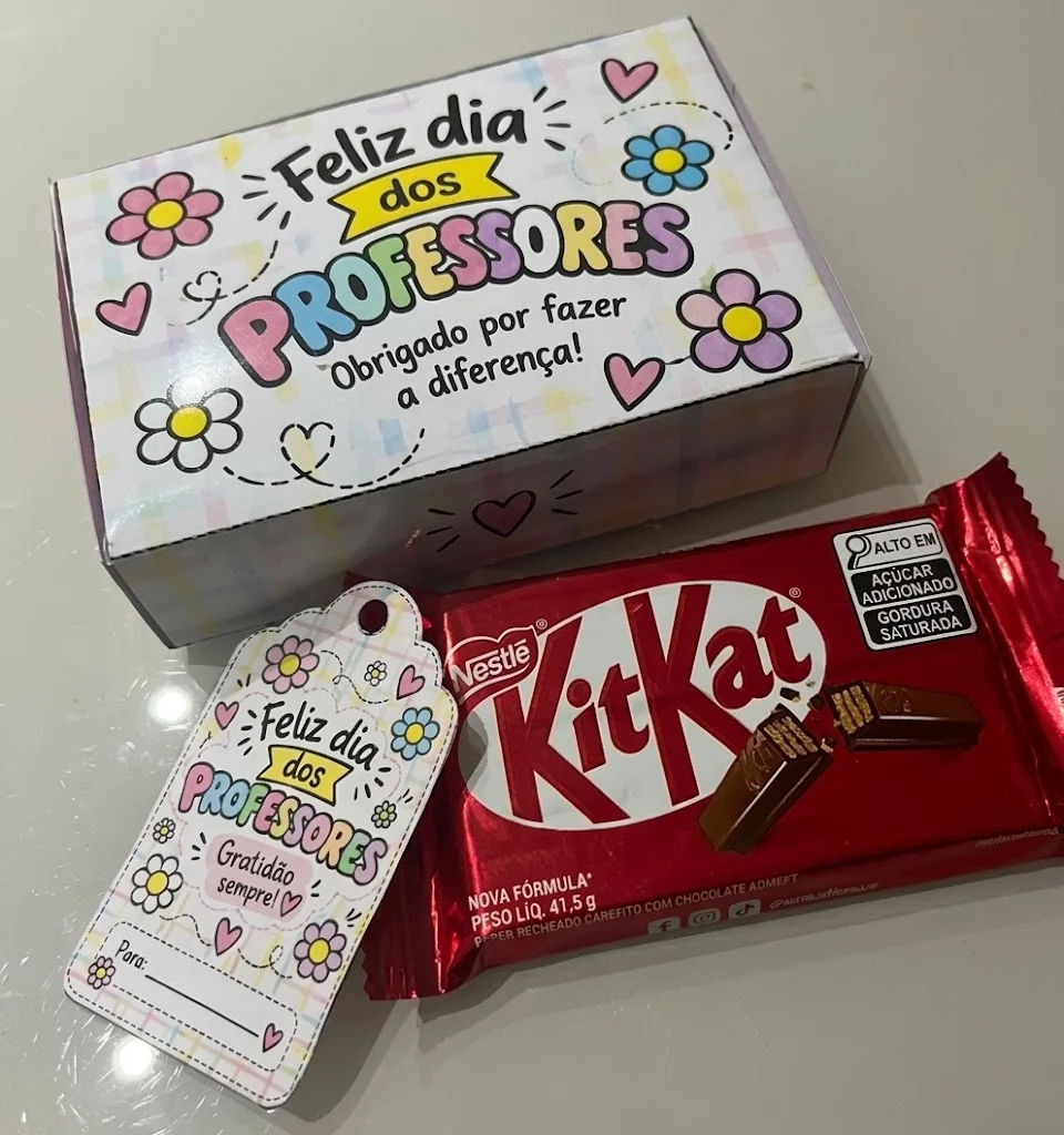 Lembrancinha Dia dos Professores | Caixinhas para Chocolate + Tag — amostra 5: Formato e impressão