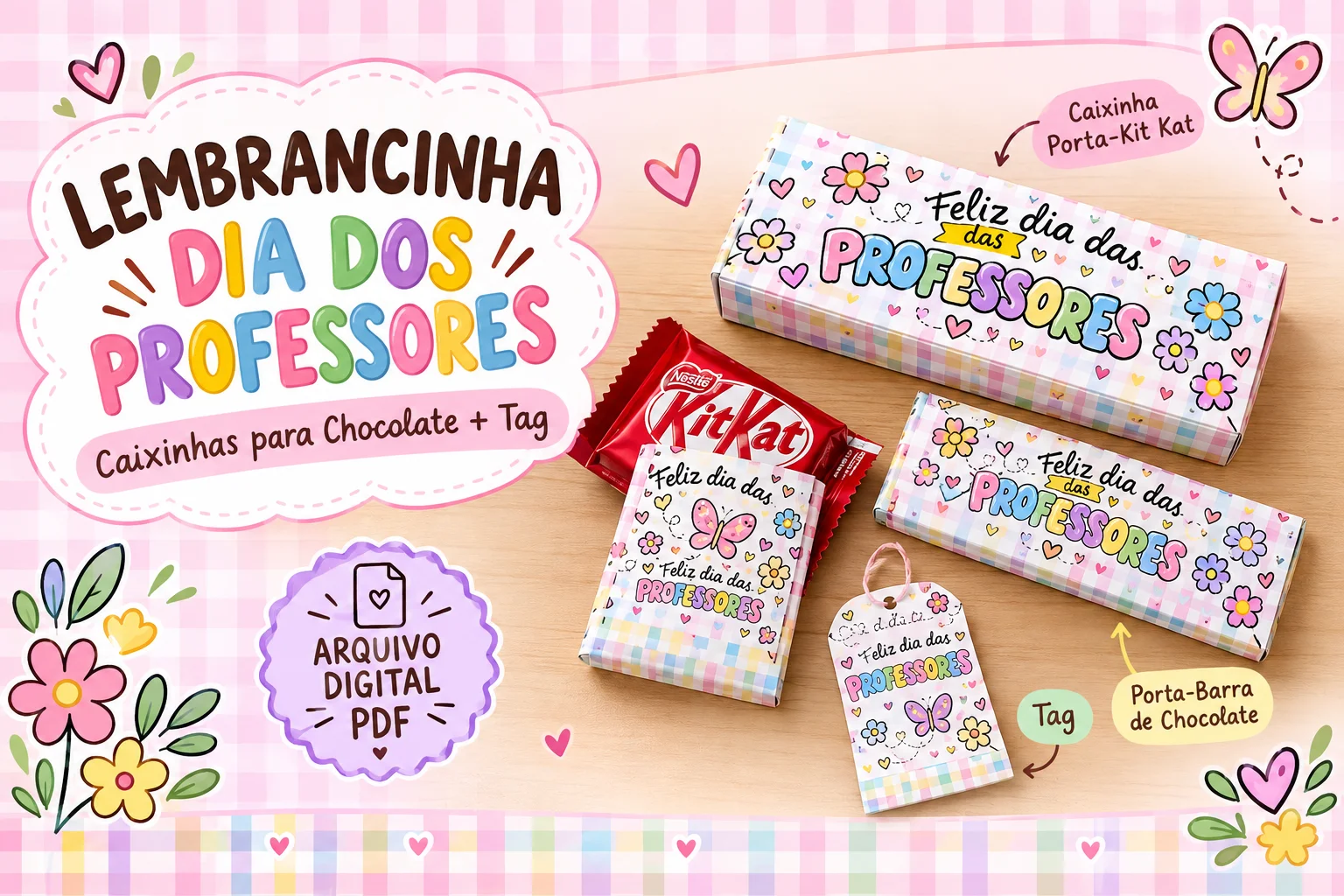 Lembrancinha Dia dos Professores | Caixinhas para Chocolate + Tag — Datas comemorativas para Educação Infantil: Prepare um…