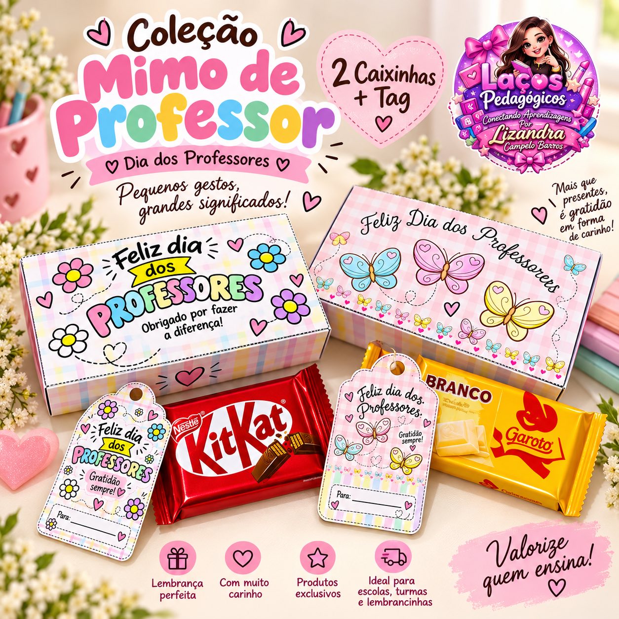 Lembrancinha Dia dos Professores com Caixinhas para Chocolate e Tag — Datas comemorativas para Todas as séries: Coleção…