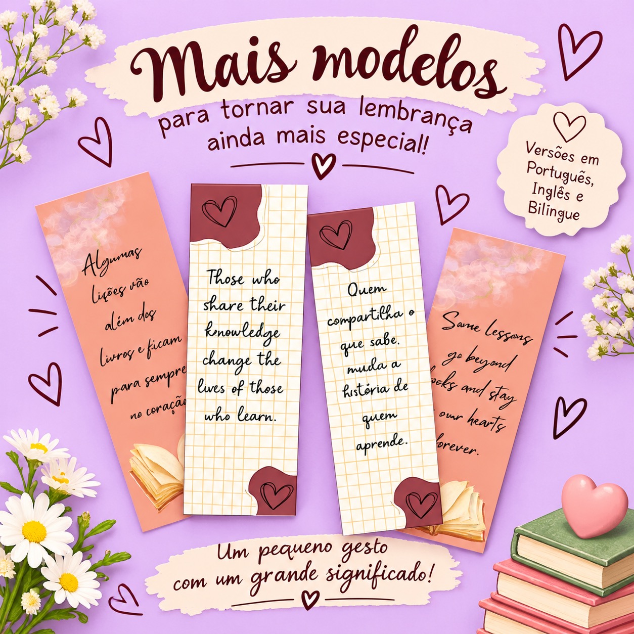 Lembrancinha Dia Dos Professores Marcador De Página PDF Kit — amostra 1: Lembrancinha Dia dos Professores – Kit Digital de…