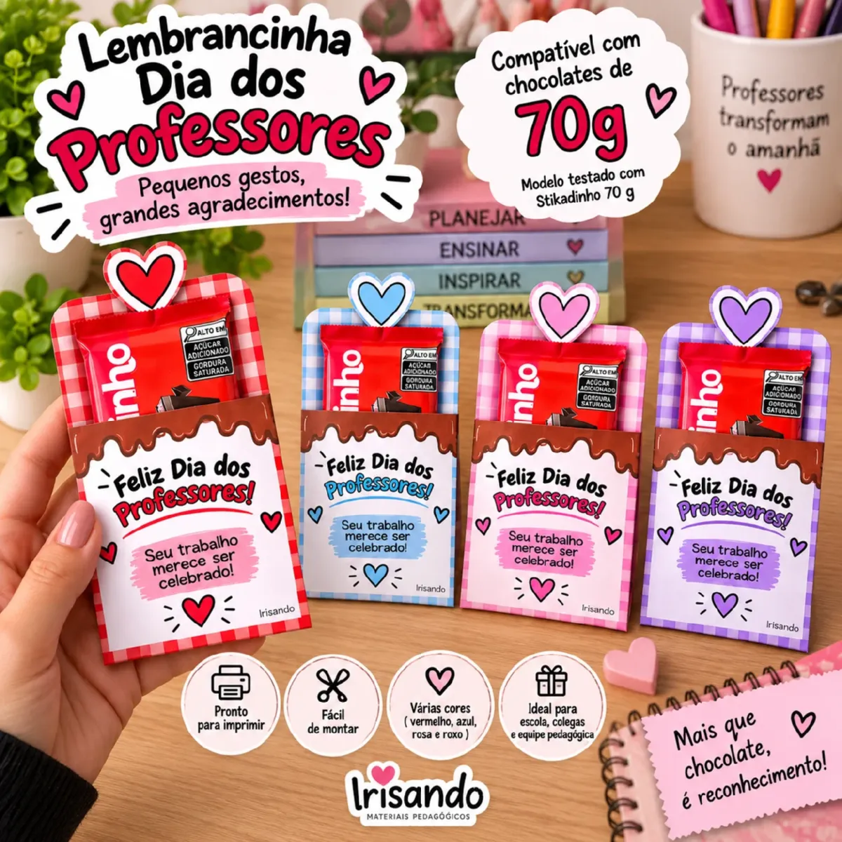 Lembrancinha Dia dos Professores - Porta chocolate — Datas comemorativas para Todas as séries: Lembrancinha para o Dia dos…