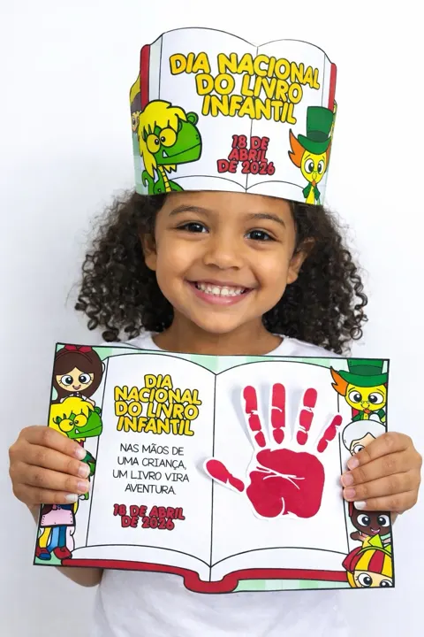 Lembrancinha e coroa dia do livro — capa do material
