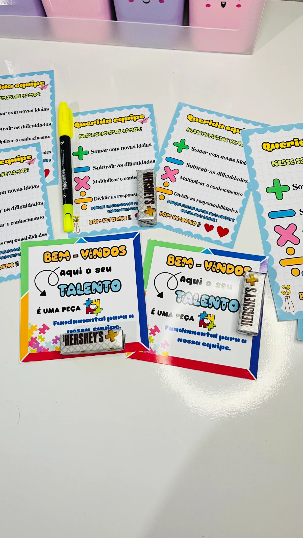 Lembrancinha equipe escolar — Alfabetização para Educação Infantil: Lembrancinha equipe escolar O novo semestre chegou