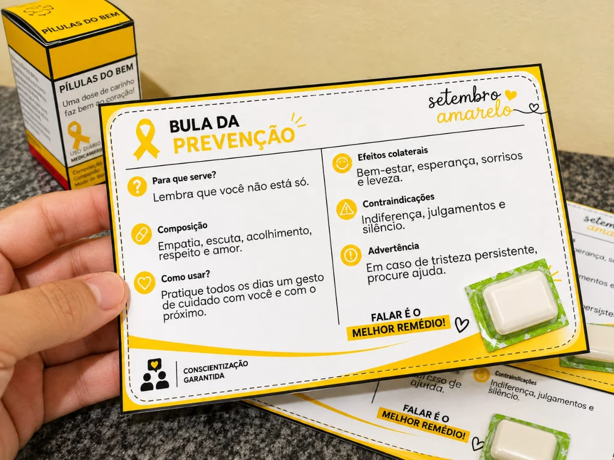 Lembrancinha Especial Setembro Amarelo 💛 — amostra 1: Uma identidade visual inspirada em remédios, bem-estar, cuidado e…