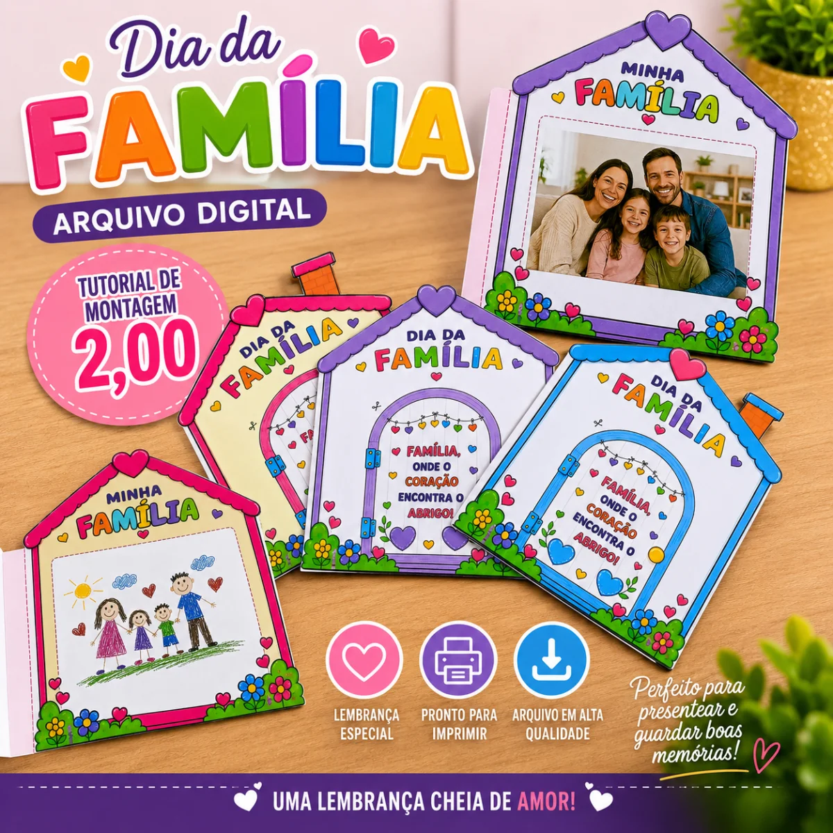 LEMBRANCINHA FAMÍLIA — Datas comemorativas para Educação Infantil: 🏡💖 DIA DA FAMÍLIA 💖🏡 Uma lembrança linda e cheia de…