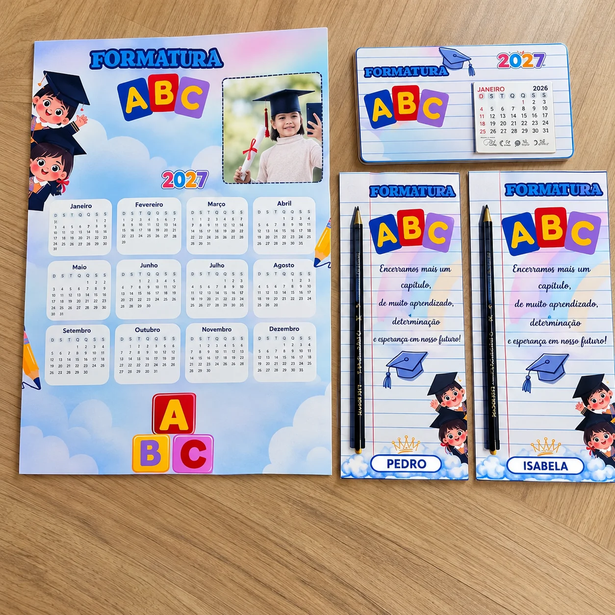 LEMBRANCINHA FORMATURA ABC INFANTIL: CALENDÁRIO, CARTÃO E IMÃ PARA GELADEIRA — Datas comemorativas para Todas as séries:…