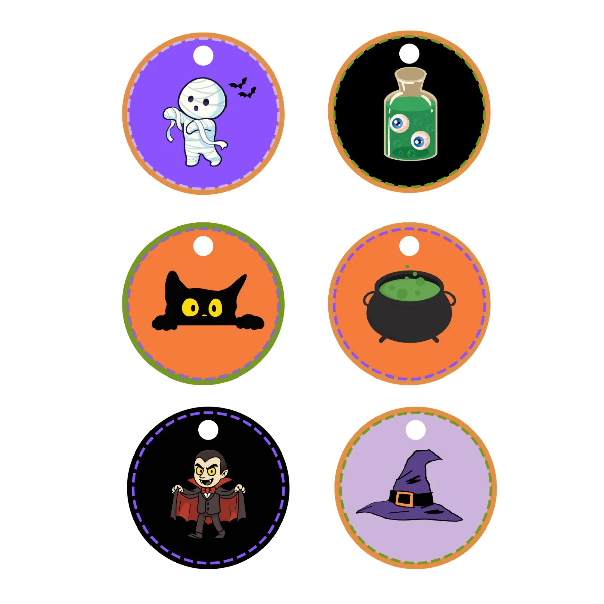 Lembrancinha Halloween Tag para Pirulitos Festinha — amostra 5: Deixe o Halloween ainda mais divertido com estas tags de…