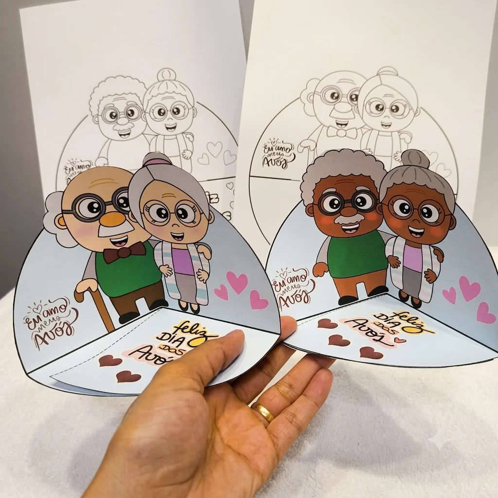 Lembrancinha Interativa Dia Dos Avós – PDF para Imprimir — amostra 3: Lembrancinha interativa e fofa para o Dia dos Avós