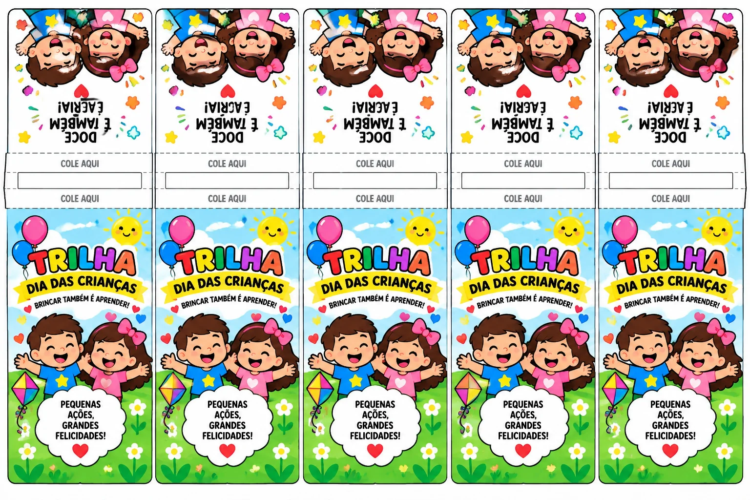 LEMBRANCINHA JOGO TRILHA – DIA DAS CRIANÇAS COM DADO ,PININHOS COLORIDOS ,PORTA PIRULITO E CARTÃO, EM PDF PRONTO PARA…