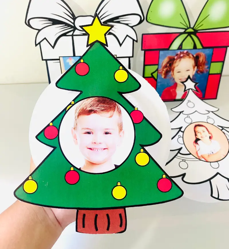 Lembrancinha Natalina com Pratinhos e Foto para Personalizar — amostra 1: Uma lembrancinha natalina com a identidade da turma