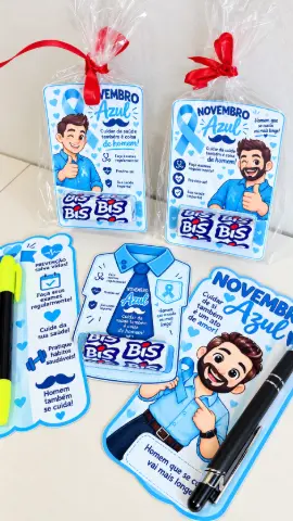 Lembrancinha Novembro Azul para imprimir – Cartão para Bis — amostra 2: O que vem no material Lembrancinha Novembro Azul para imprimir – Cartão para Bis — amostra 2: O que vem no material