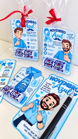 Lembrancinha Novembro Azul para imprimir – Cartão para Bis — amostra 3: Como usar em sala Lembrancinha Novembro Azul para imprimir – Cartão para Bis — amostra 3: Como usar em sala