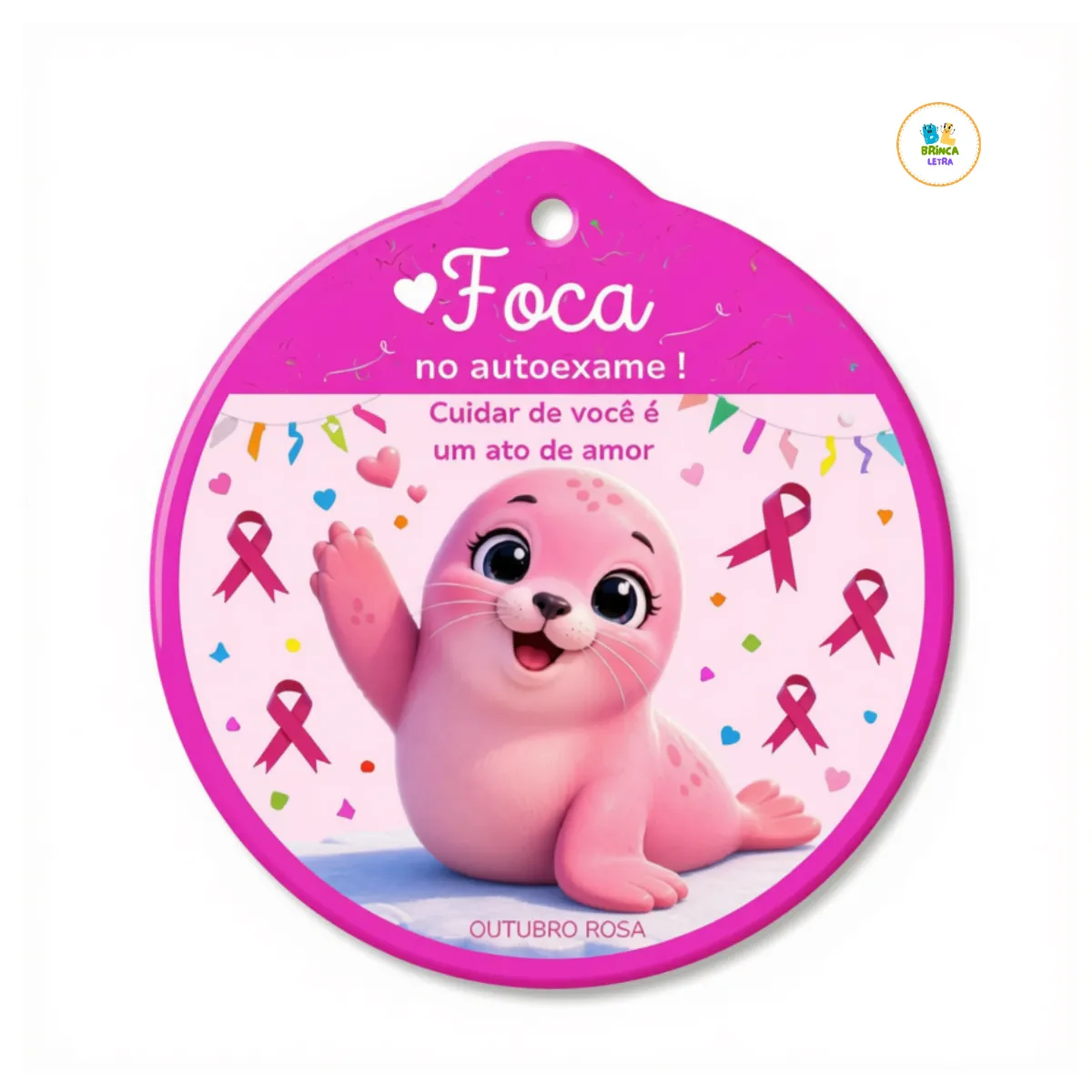 Lembrancinha Outubro Rosa para Imprimir - Educação Infantil — amostra 1: Uma lembrancinha especial para deixar as ações do…