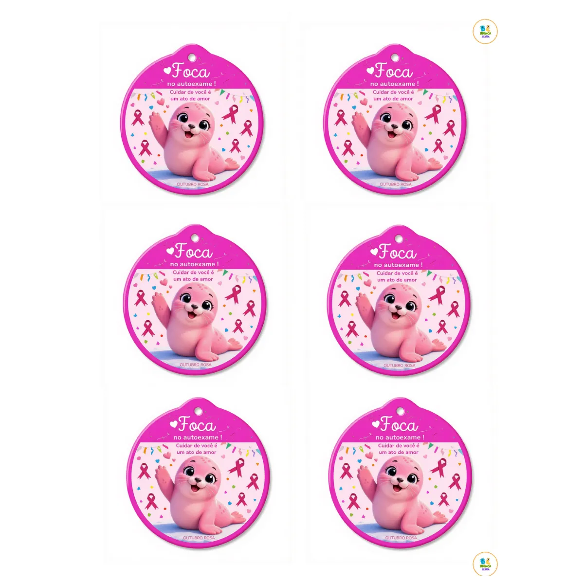 Lembrancinha Outubro Rosa para Imprimir - Educação Infantil — amostra 2: Uma lembrancinha especial para deixar as ações do…