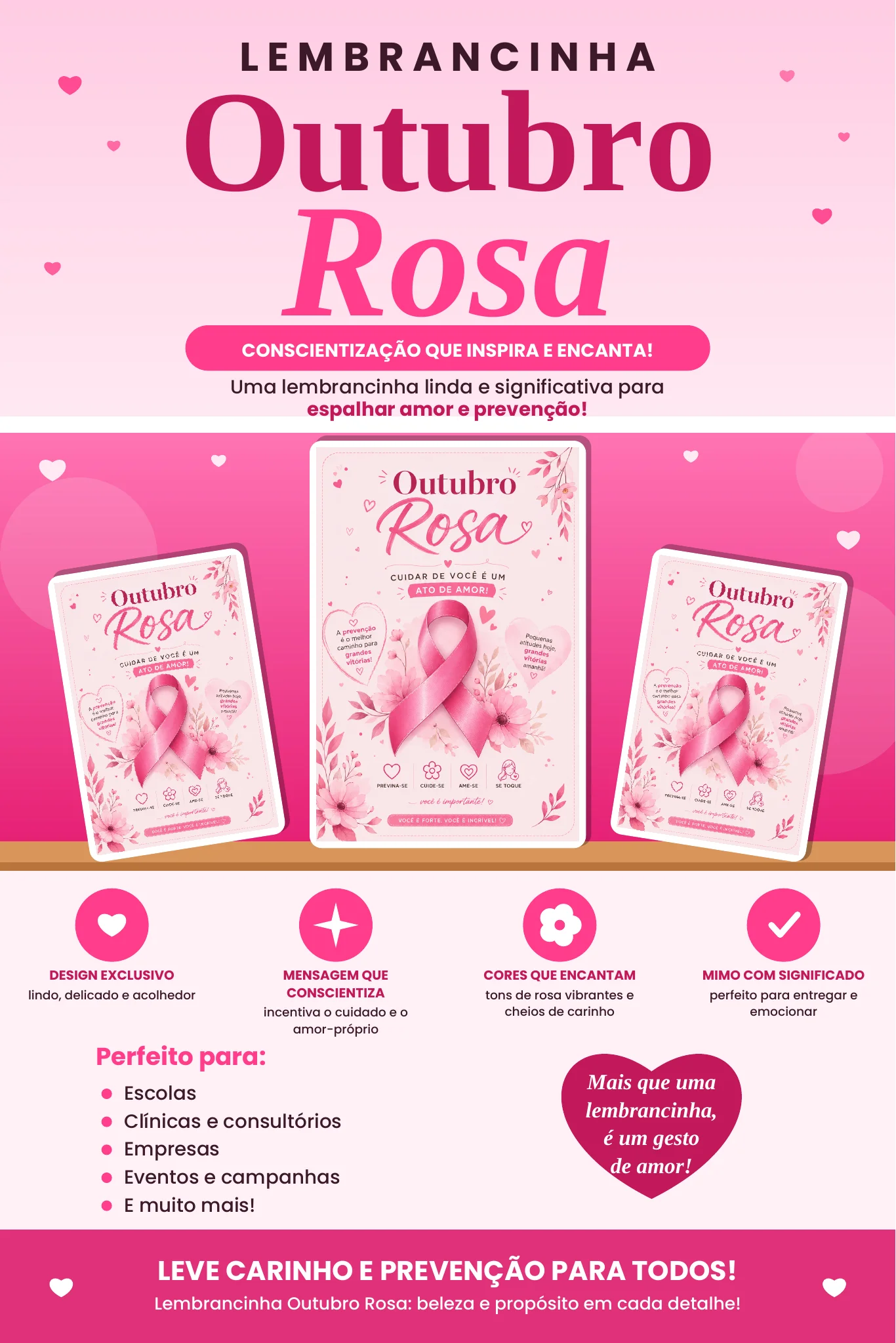 LEMBRANCINHA OUTUBRO ROSA PRONTO PARA IMPRIMIR pdf — Datas comemorativas para Todas as séries: Lembrancinha Outubro Rosa…