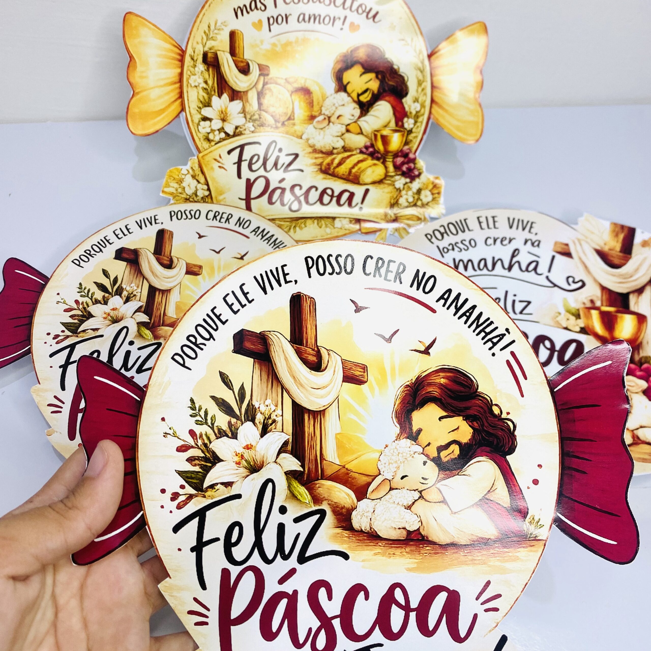 Lembrancinha prato - páscoa cristã – PDF para Imprimir — Datas comemorativas para Todas as séries: Celebre o verdadeiro…