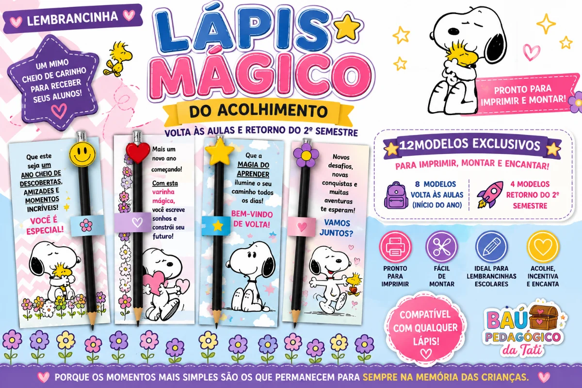 ✨ Lembrancinha Volta às Aulas | Porta-Lápis para Imprimir | 8 Modelos — capa do material