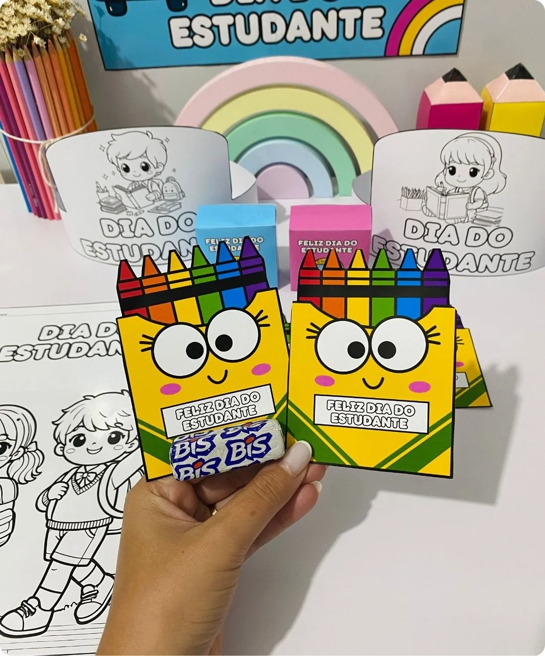 Lembrancinhas de Dia do Estudante para imprimir — Infantil e 1º ao 5º — amostra 1: Uma homenagem para entregar à turma