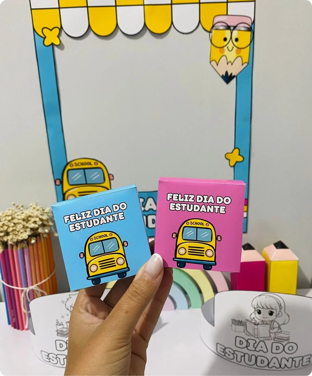 Lembrancinhas de Dia do Estudante para imprimir — Infantil e 1º ao 5º — amostra 2: Como aplicar em sala