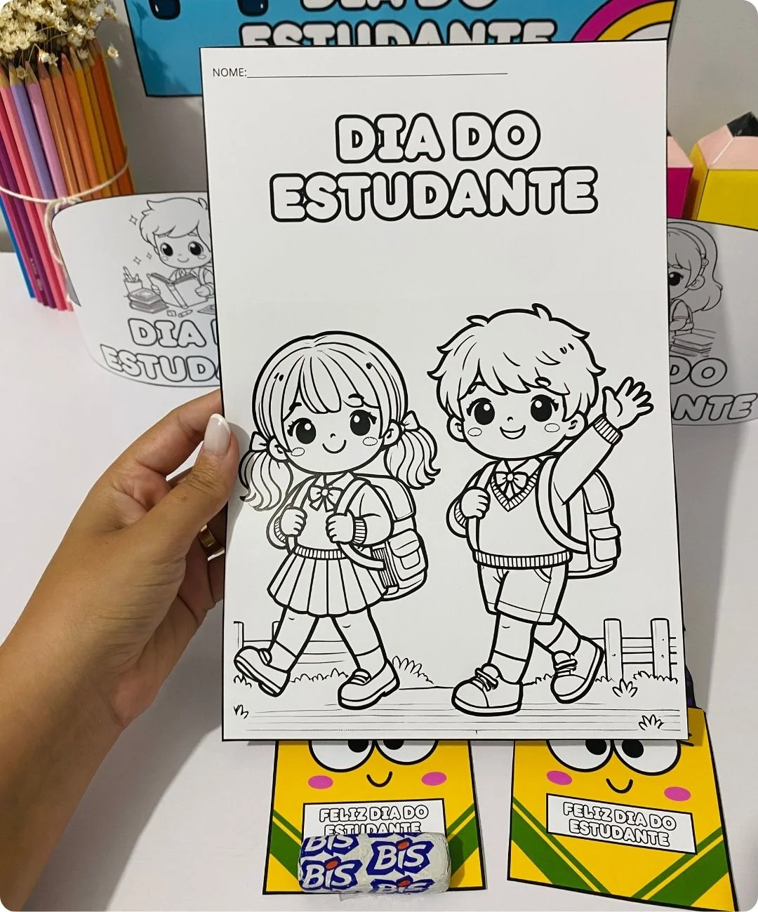 Lembrancinhas de Dia do Estudante para imprimir — Infantil e 1º ao 5º — amostra 5: Prepare a entrega de lembrancinhas do…