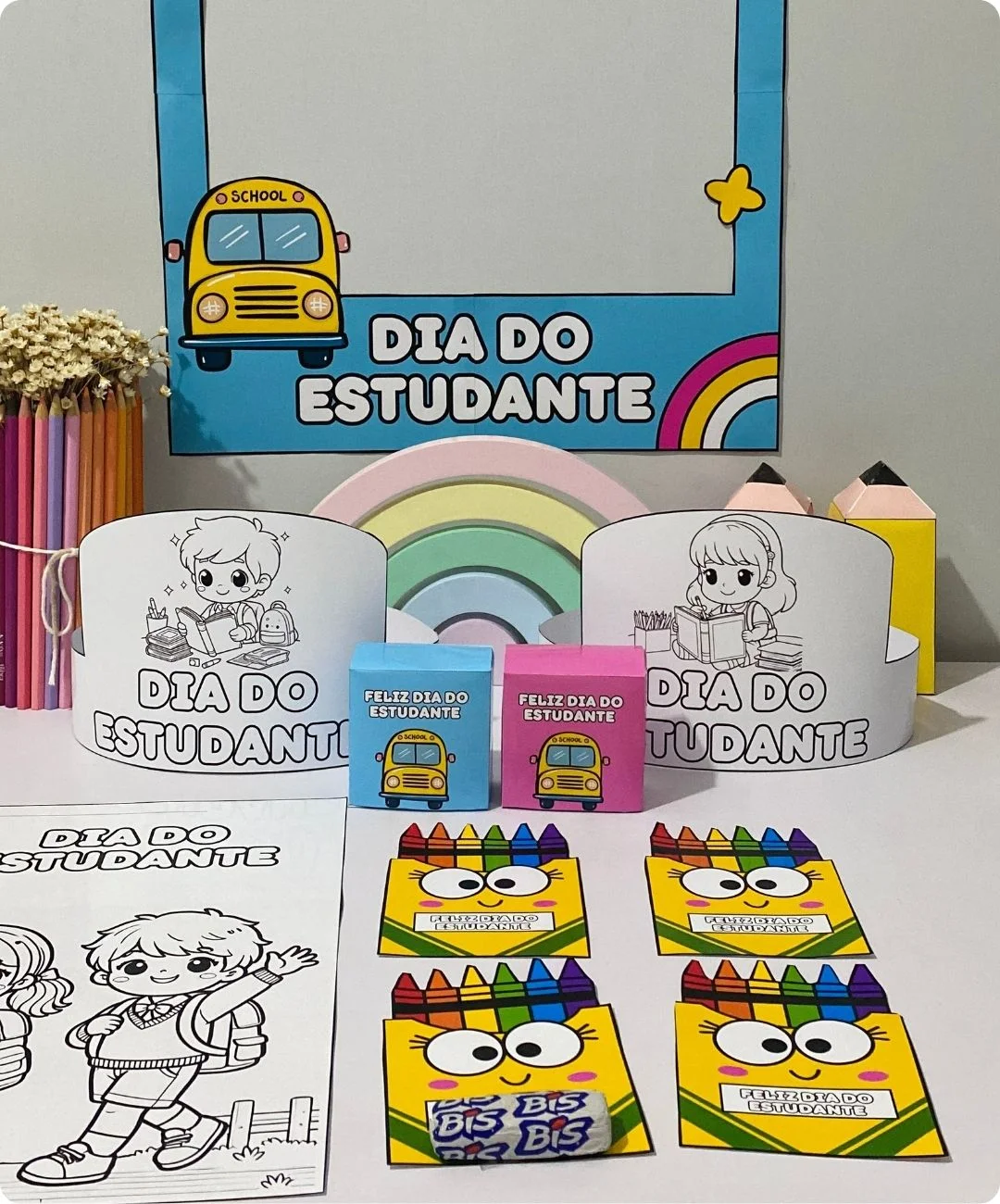 Lembrancinhas de Dia do Estudante para imprimir — Infantil e 1º ao 5º — Alfabetização para Educação Infantil: Prepare a…