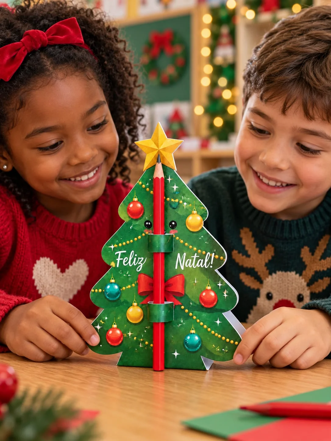 Lembrancinhas de Natal Papai Noel e Árvore Lápis PDF — amostra 1: Duas ideias encantadoras, criativas e muito fáceis de…