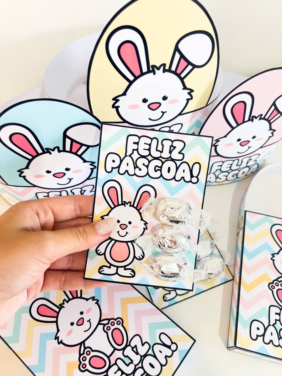 Lembrancinhas de Páscoa para imprimir – tema coelho — amostra 2: Como usar em sala