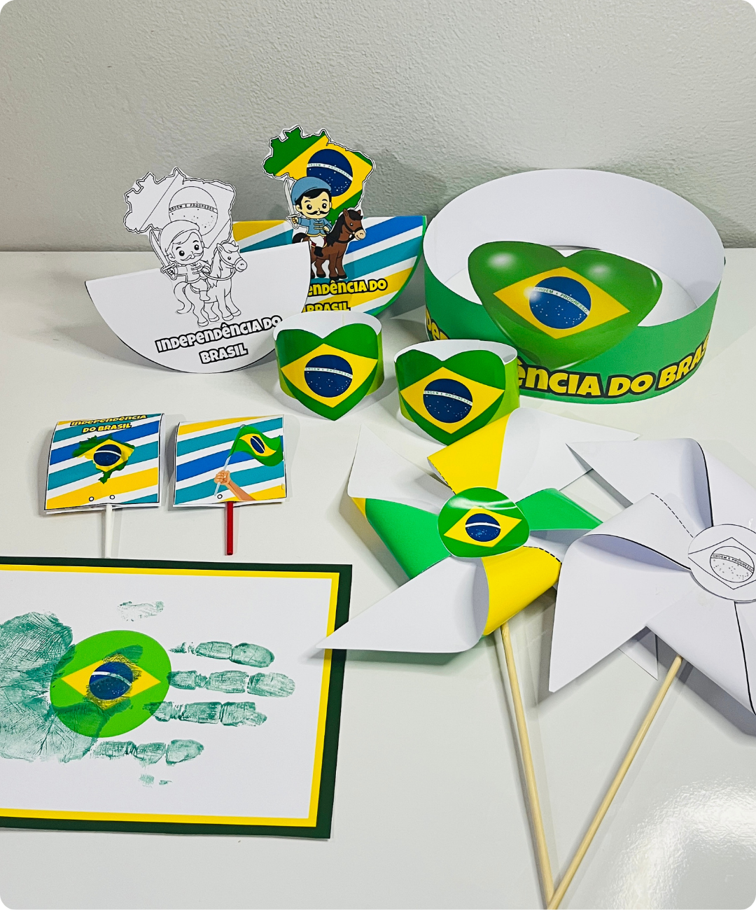 Lembrancinhas de Semana da Pátria para imprimir — amostra 3: Peças disponíveis no PDF