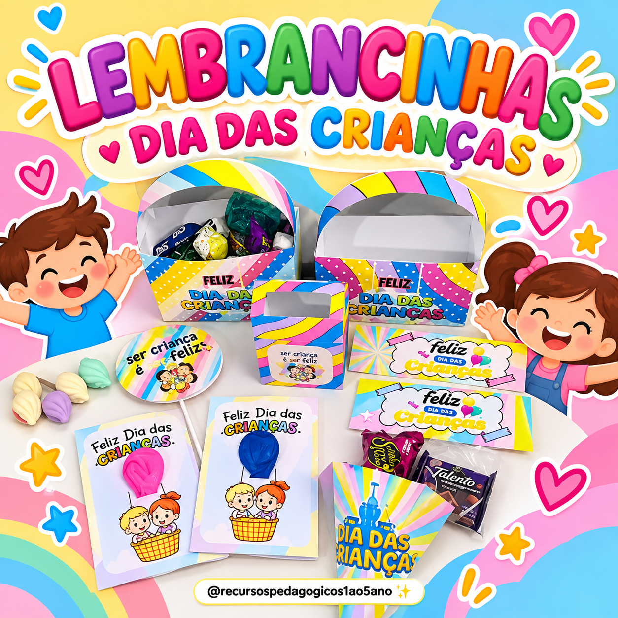 Lembrancinhas Dia das Crianças – 5 arquivos – PDF para Imprimir — capa do material