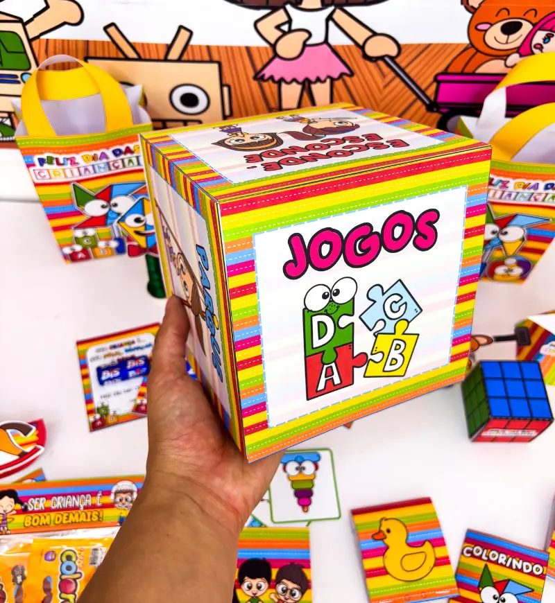 Lembrancinhas Dia das Crianças: Kit em PDF com Tema Brinquedos — amostra 6: Celebre com lembrancinhas do Dia das Crianças…