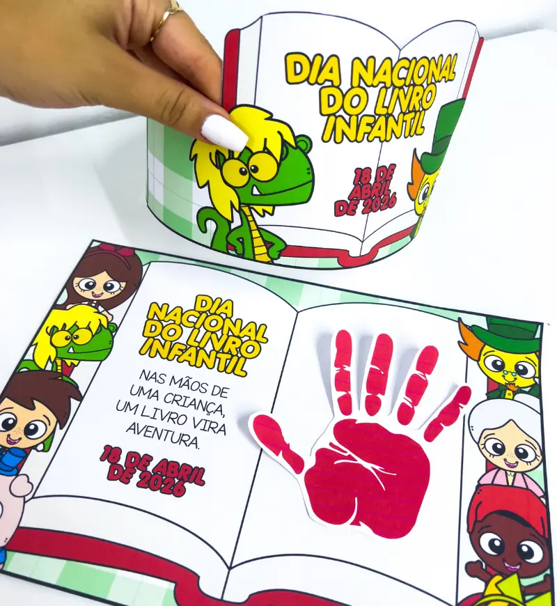 Lembrancinhas Dia do Livro Infantil: Atividade e Coroa em PDF — amostra 1: Lembrancinhas Dia do Livro Infantil para a…