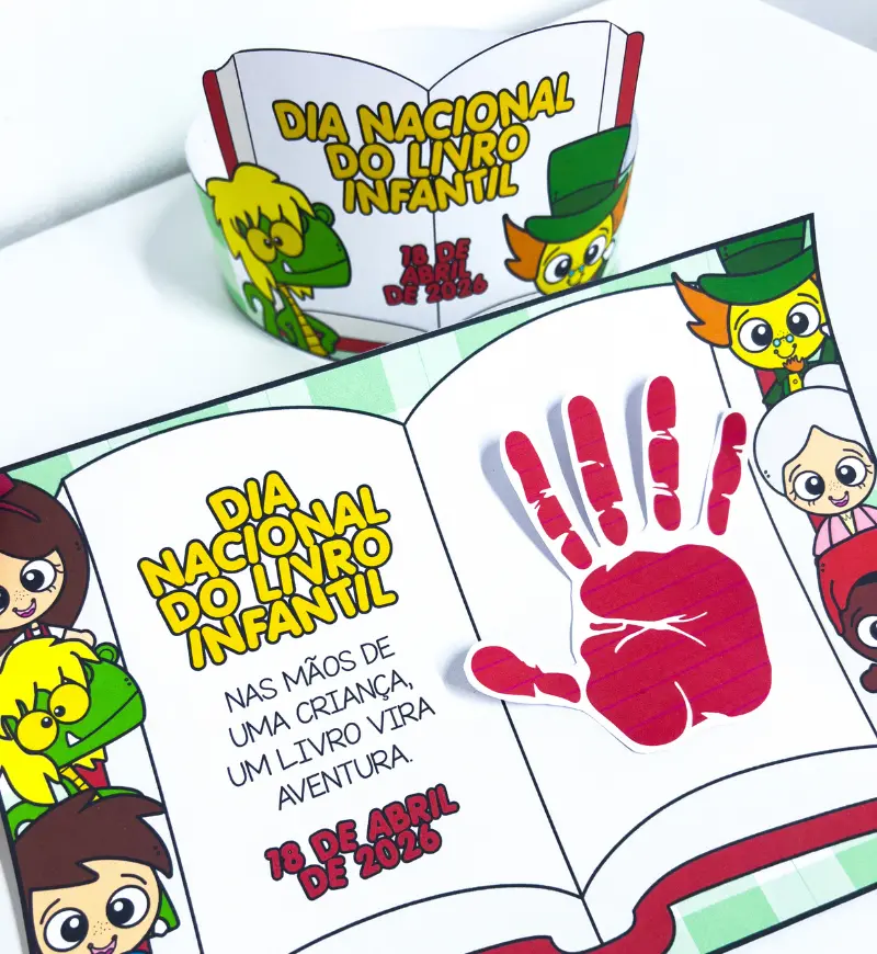 Lembrancinhas Dia do Livro Infantil: Atividade e Coroa em PDF — amostra 3: Como usar em sala de aula