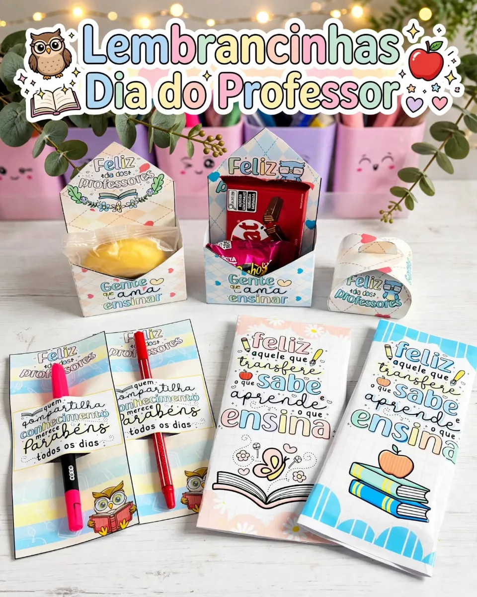 Lembrancinhas Dia do Professor - 4 modelos — Datas comemorativas para Todas as séries: Neste Dia dos Professores, demonstre…
