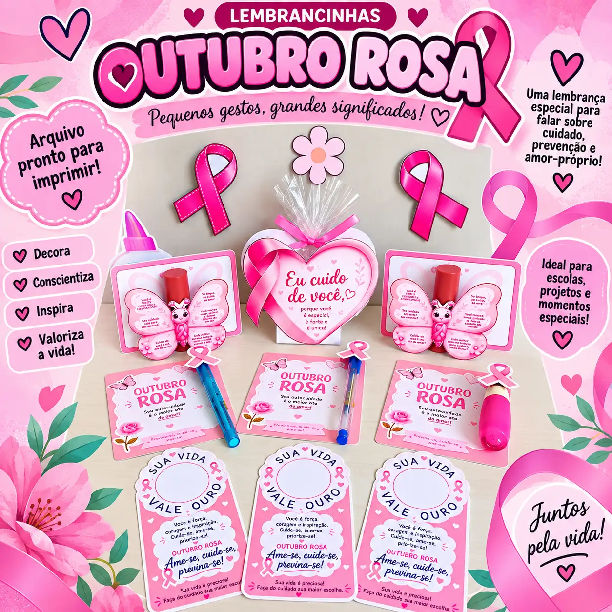 Lembrancinhas Outubro Rosa – Pequenos Gestos , Grandes Significados! — Datas comemorativas para Educação Infantil:…