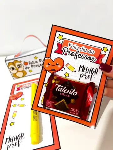 Lembrancinhas para o Dia dos Professores – Kit com Porta-Chocolate, Porta-Bis e Porta-Caneta — capa do material
