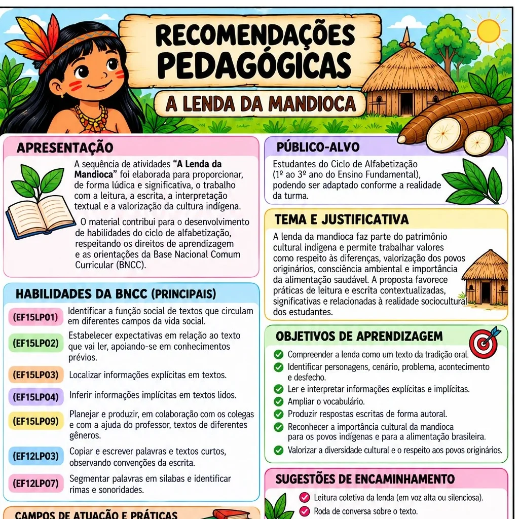 LENDA DA MANDIOCA - DIVERSIDADE CULTURAL E TRADIÇÕES INDIGENAS — amostra 6: Destinada aos estudantes do Ciclo de…