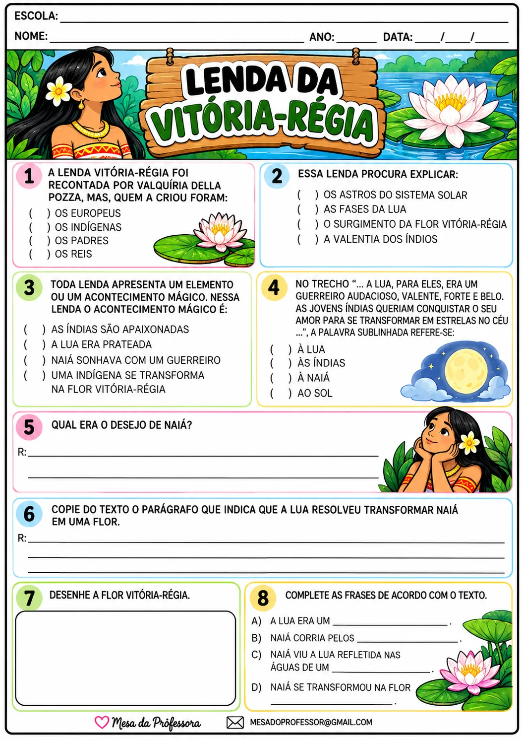 VITÓRIA RÉGIA - DIVERSIDADE CULTURAL E TRADIÇÕES INDIGENAS — amostra 2: LENDA DA VITÓRIA-RÉGIA