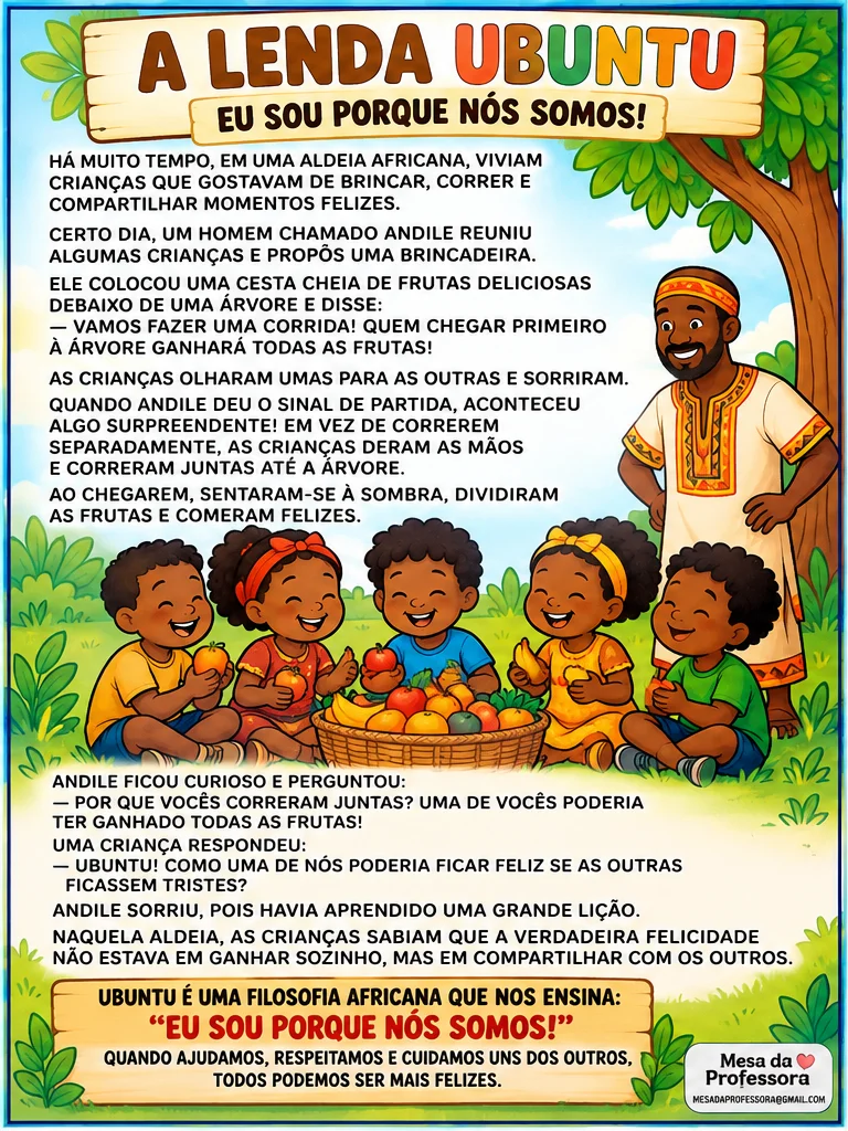 LENDA UBUNTU - EU SOU PORQUE NÓS SOMOS - CONSCIÊNCIA NEGRA — capa do material