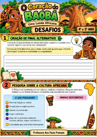 Lendas e culturas africanas "O coração do Baobá" 4º e 5º ano — amostra 3: Como usar em sala